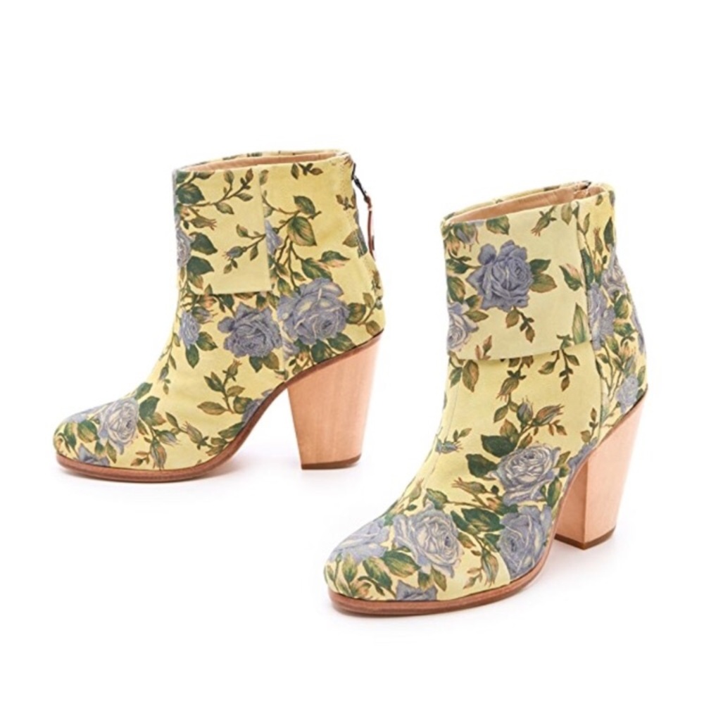 Rag and Bone Yellow Floral Booties